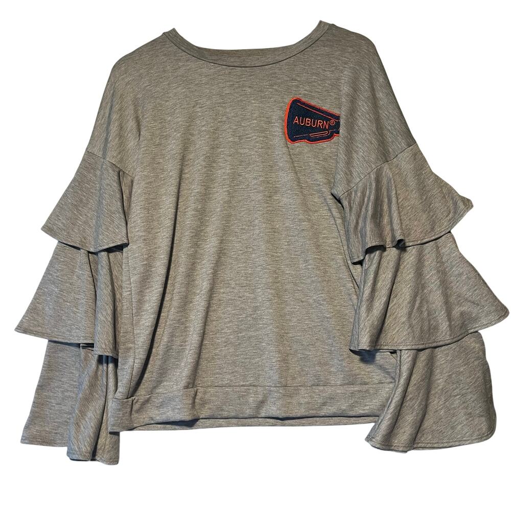 Auburn Kickoff Couture Women's S Pullover Sweatshirt Ruffle‎ Sleeves Collegiate